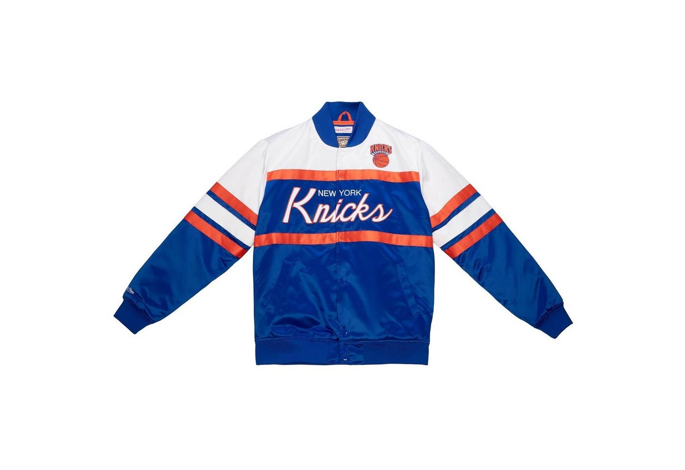 Mitchell & Ness Windbreaker Heavyweight Satin SCRIPT New York Knicks von Mitchell & Ness