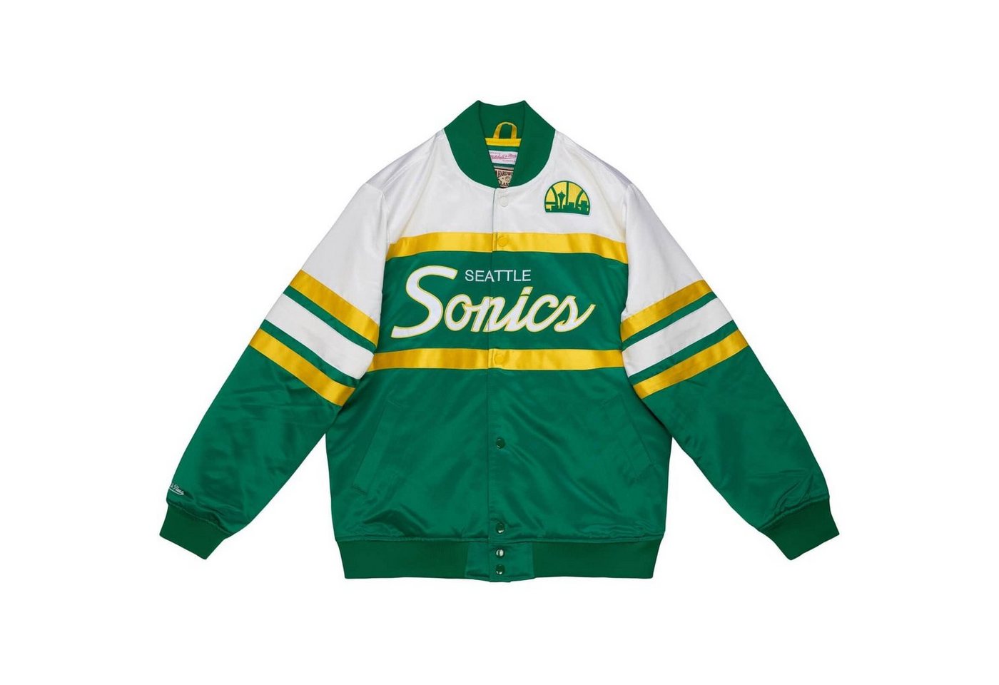 Mitchell & Ness Windbreaker Heavyweight Satin SCRIPT Seattle SuperSonics von Mitchell & Ness