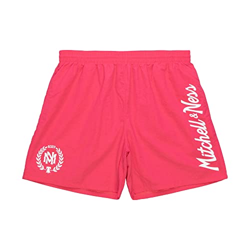 Mitchll & Ness Essential Nylon Shorts - OB Pink, L von Mitchell & Ness