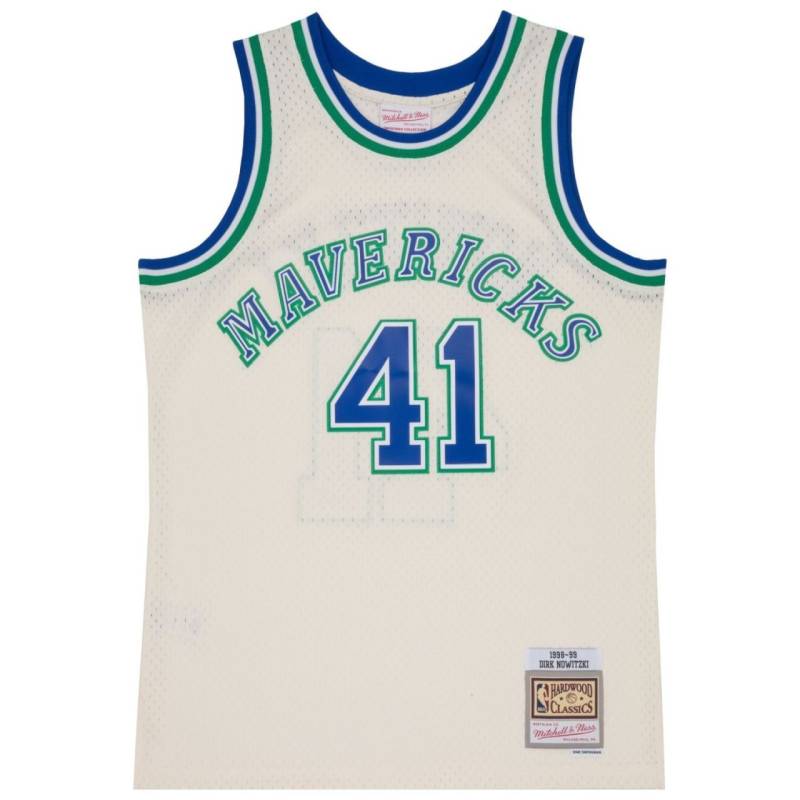 Swingman Jersey Dallas Mavericks OFF-WHITE Dirk Nowitzki von Mitchell & Ness
