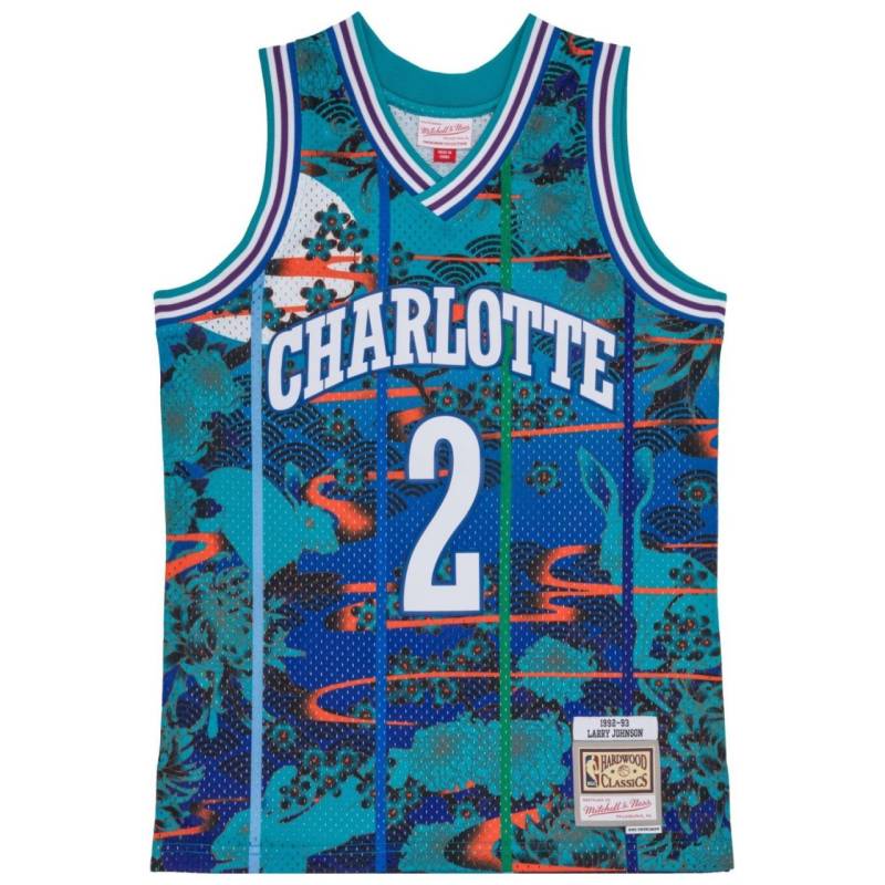 Swingman Mesh Jersey Charlotte Hornets ASIAN Larry Johnson von Mitchell & Ness