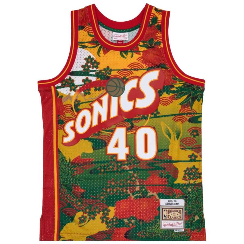 Swingman Mesh Jersey Seattle SuperSonics ASIAN Shawn Kemp von Mitchell & Ness