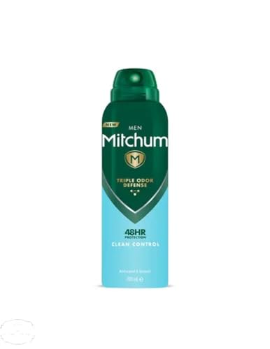 Mitchum Men Triple Odor Defense 48HR Protection Deodorant Spray & Antitranspirant (200 ml), saubere Kontrolle, dermatologisch getestet von Mitchum