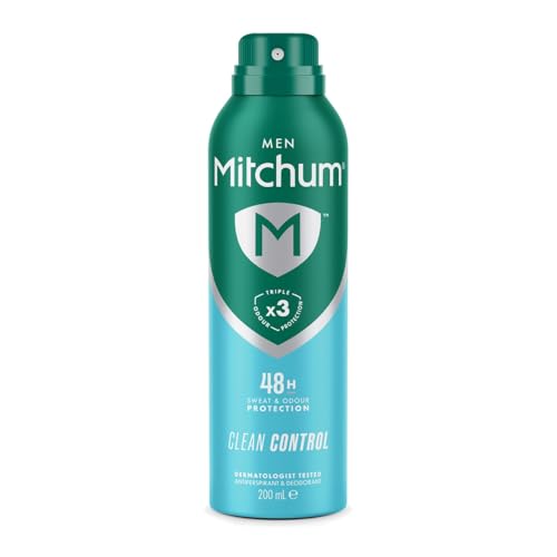 Mitchum Men Triple Odor Defense 48HR Protection Deospray & Antitranspirant (200 ml), Clean Control, Dermatologen getestet (Verpackung kann variieren) von Mitchum