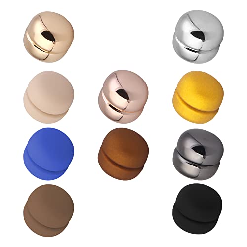 Hijab Magnetische Pins, 10 Stück Hijab Magnet, Metallbeschichtung Magnetischer Hijab Pins, Runde Magnetnadeln Ohne Löcher Für Muslimische Schals, Kopftücher, Strickjacken Und Hemden (mehrfarbig) von Mitening