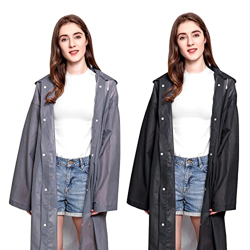 Mitening 2 Stück Regenponcho Herren Damen Wasserdicht, Regencape Festival Regenjacke Regenmantel Poncho Fahrrad Regenbekleidung Regenschutz Regen Zubehör für Camping Wandern Radfahren Reisen von Mitening