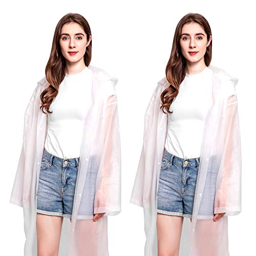 Mitening 2 Stück Regenponcho Herren Damen Wasserdicht Regencape Festival Regenjacke Regenmantel Poncho Fahrrad Regenkleidung Regenschutz Regen Zubehör für Wandern Camping Radfahren Reisen von Mitening