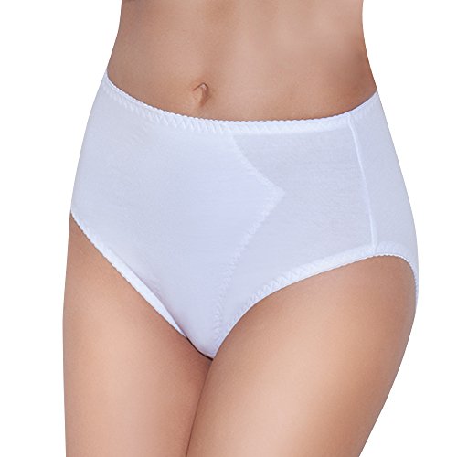 Bauchweg Unterwäsche Damen Miederslip mit Bauch-Weg-Effekt Shapewear Stark Formend Miederhose Slip Hochzeitsdessous (L, Weiß) von Mitex