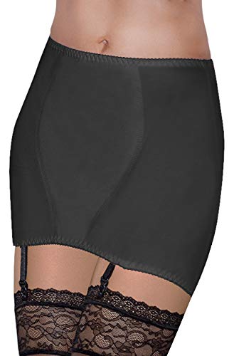 Bauchweg Unterwäsche Miedergürtel Damen mit Bauch-Weg-Effekt Strapsgürtel Strumpfhalter Shapewear Stark Formend Hüftgürtel mit Strapse (112, Schwarz) von Mitex