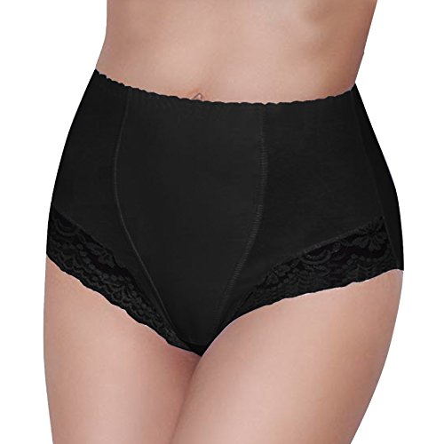 Damen figurenformend Miederslip mit Bauch-Weg-Effekt Stark Formend Miederpants Miederslip Damen Unterwäsche Große Größen (XL, Schwarz) von Mitex