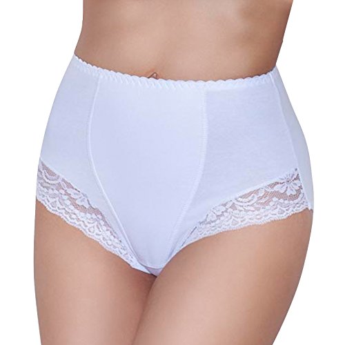 Damen figurenformend Miederslip mit Bauch-Weg-Effekt Stark Formend Miederpants Miederslip Damen Unterwäsche Große Größen (XL, Weiß) von Mitex