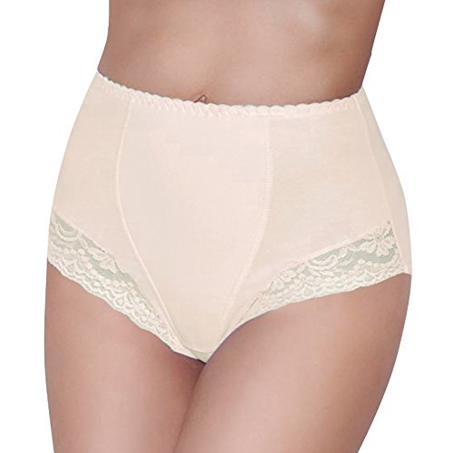 Damen figurenformend Miederslip mit Bauch-Weg-Effekt Stark Formend Miederpants Miederslip Damen Unterwäsche Große Größen (XXL, Beige) von Mitex