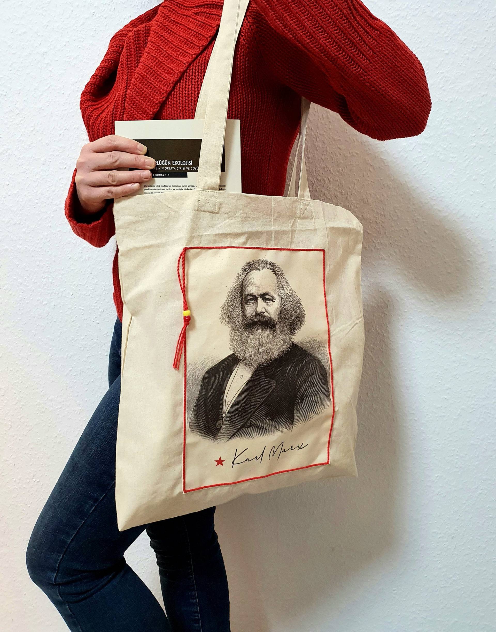 Karl Marx, Tote Bag, Daily Bag, Casual Bag, Shoulder Bag, Leisure Bag, Cotton Fabric Bag, Christmas Gifts von MithraaDesign