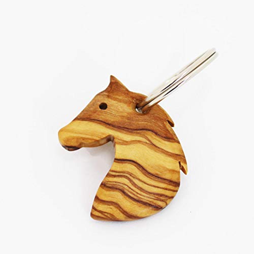 mitienda mit Liebe gemacht Schlüsselanhänger aus Olivenholz, Schlüsselanhänger Pferd, Holz Anhänger, Handmade, Accessoires von mitienda mit Liebe gemacht