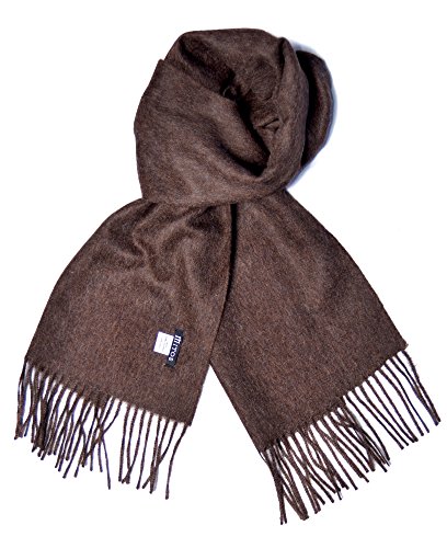 Mitos Natural Elegance - Brauner Schal für Damen und Herren, Winterschal, Wollschal aus feiner 100% Alpaka Wolle, weich, warm 30 * 180cm von Mitos Natural Elegance