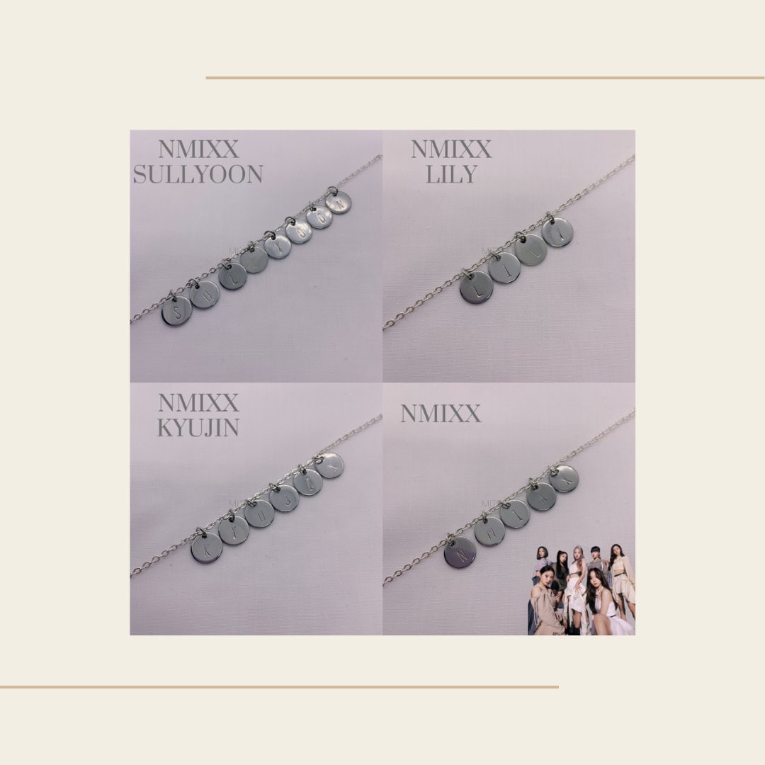 Nmixx Kpop Silber Kette Armband 10mm Anhänger | Lilie Haewon Sullyoon Jinni Bae Jiwoo Kyujin Nmixx Kpop Silber Kette Armband 10mm Anhänger | Lilie Haewon Sullyoon Jinni Bae Jiwoo Kyujin von MitsuKuma