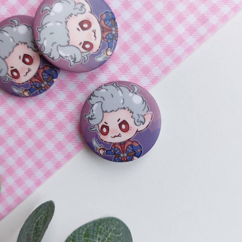 Astarion Button Pin Anstecker Ita Tasche Baldur's Gate 3 Bg3 Vampir Liebling Charm Dnd Sticker von Mitsuodraw