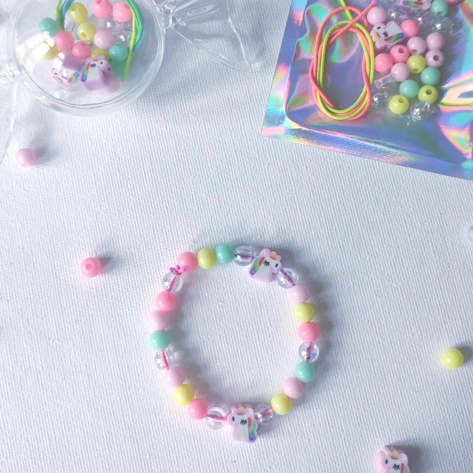 Diy Armband Herstellung Kit Einhorn Perlen, Personalisiertes Gastgeschenk von MittePrestige