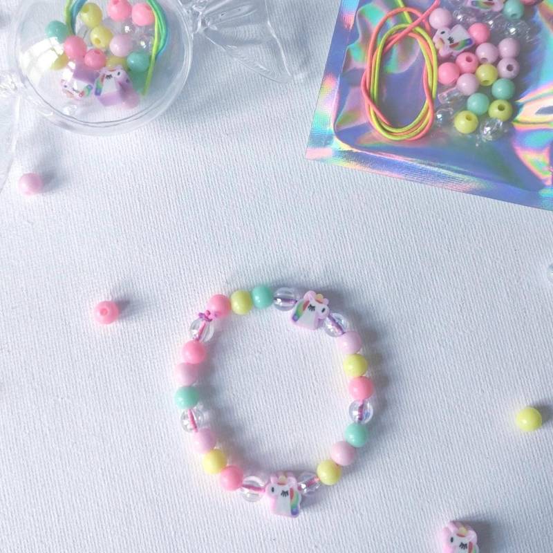 Diy Armband Herstellung Kit Einhorn Perlen, Personalisiertes Gastgeschenk von MittePrestige