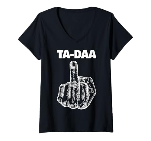 Damen Stinkefinger Mittelfinger TA DAA Ich Hasse Menschen T-Shirt mit V-Ausschnitt Damen Stinkefinger Mittelfinger TA DAA Ich Hasse Menschen T-Shirt mit V-Ausschnitt von Mittelfinger Stinkefinger Geschenke Menschenhasser