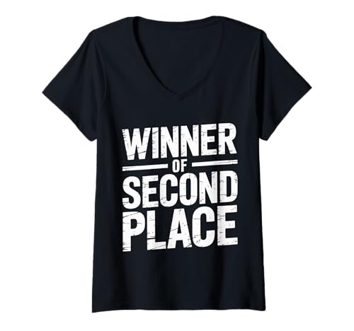 Damen Winner of Second Place Scherz verlieren - T-Shirt mit V-Ausschnitt Damen Winner of Second Place Scherz verlieren - T-Shirt mit V-Ausschnitt von Mittelwerte Momente