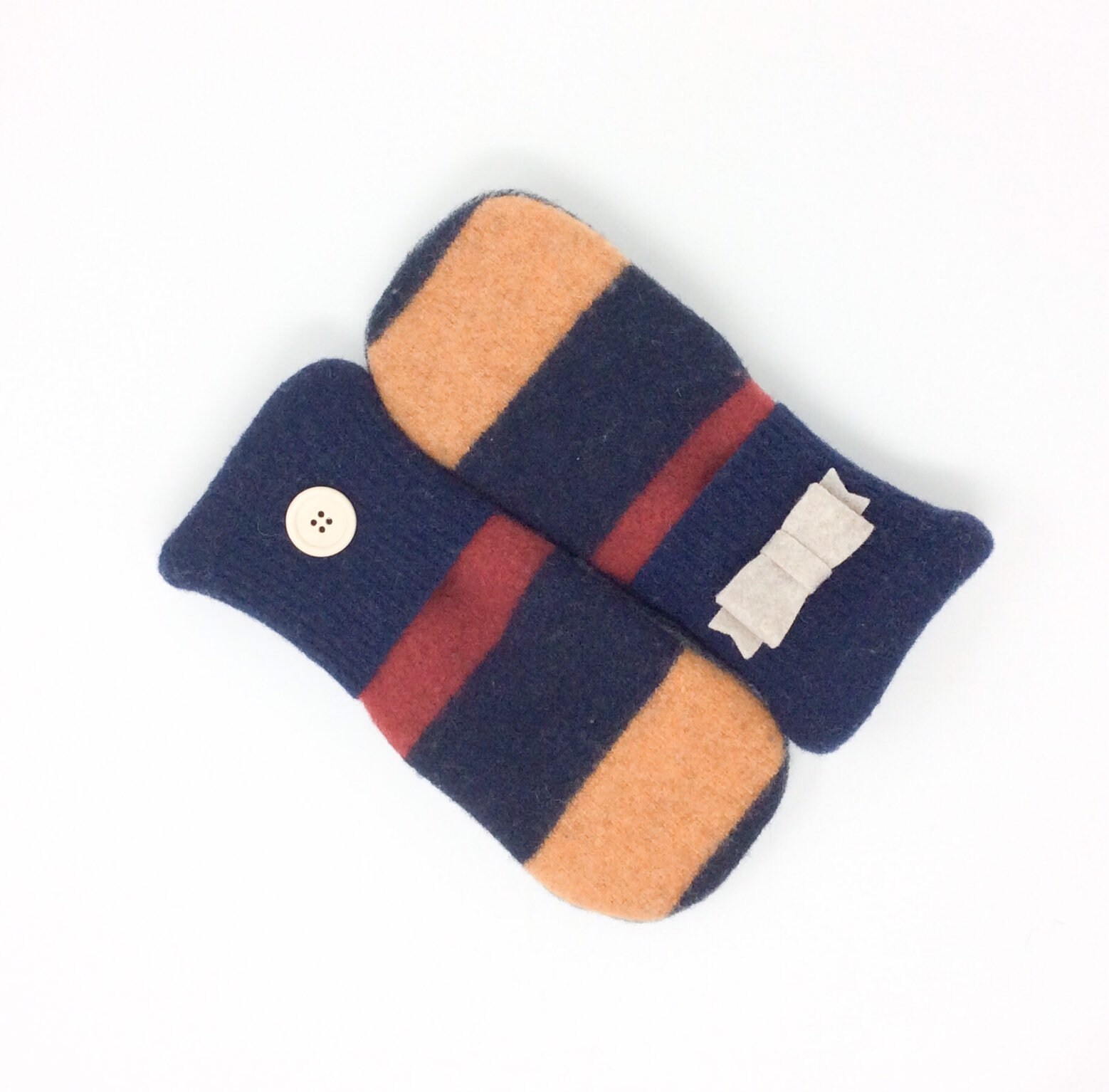 Gefilzte Wolle Pullover Handschuhe, Blau Und Grau, Fleece Gefütterte Geschenk Für Sie, Unter 30, Öko Geschenk, Lehrer von MittensfromtheMitt