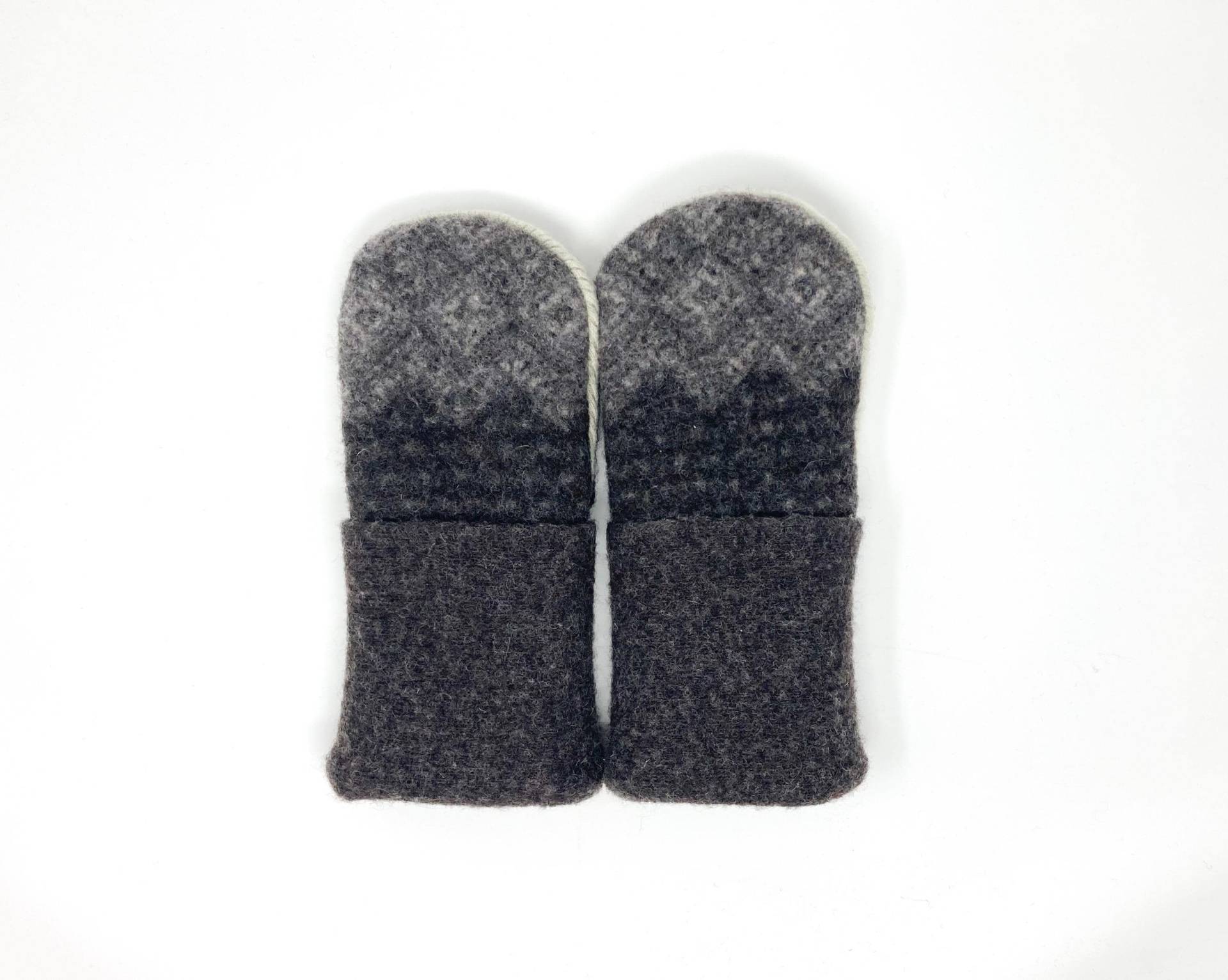 Gefilzte Wolle Pullover Handschuhe, Blau Und Grau, Fleece Gefütterte Geschenk Für Sie, Unter 30, Öko Geschenk, Lehrer von MittensfromtheMitt