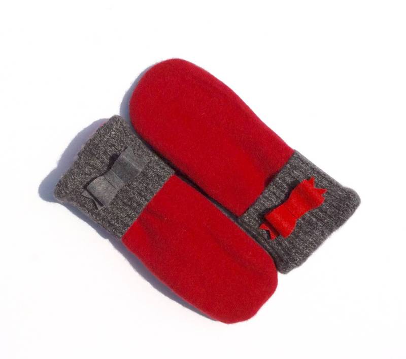 Kaschmirpullover Handschuhe, Rot, Schwarz Und Grau, Fleece Gefüttert Geschenk Für Sie, Unter 30, Lehrer von MittensfromtheMitt