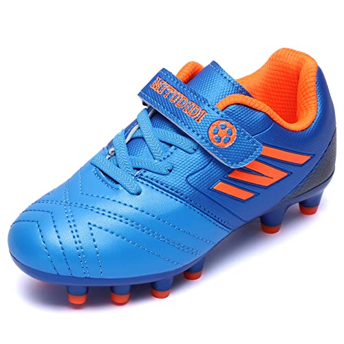 Mitudidi Laufschuhe Jungen Fussballschuhe Kinder Fußball rainingsschuhe Stollenschuhe Kinderschuhe Multinocken Sportschuhe Outdoor rutschfest Atmungsaktiv Turnschuhe Blau 30 von Mitudidi