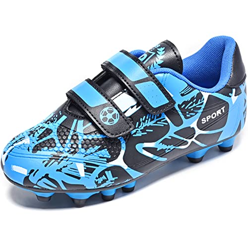 Mitudidi Fussballschuhe Kinder 33 Fußballschuhe Jungen Mädchen Low Top Leicht Klettverschluss rutschfest Soccer Trainingsschuhe von Mitudidi