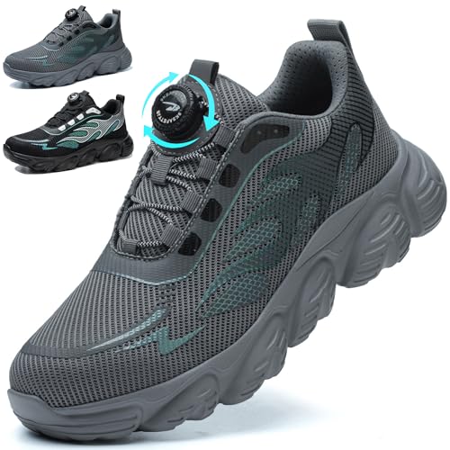 Mitudidi Arbeitsschuhe Damen 38 Unisex Sicherheitsschuhe Herren S1 Anti-Rutsch Stahlkappenschuhe Herren Sportlich Abriebfest Modisch Grau von Mitudidi