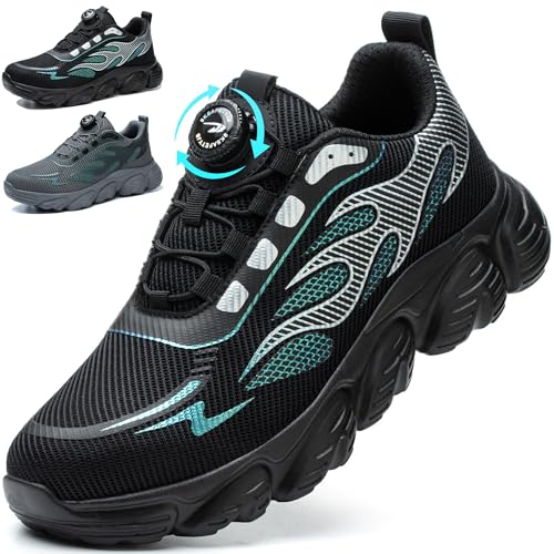 Mitudidi Arbeitsschuhe Herren Sicherheitsschuhe Herren Sicherheitsschuhe Herren S1 Anti-Rutsch Stahlkappenschuhe Herren Sportlich Abriebfest Schwarz 38EU von Mitudidi