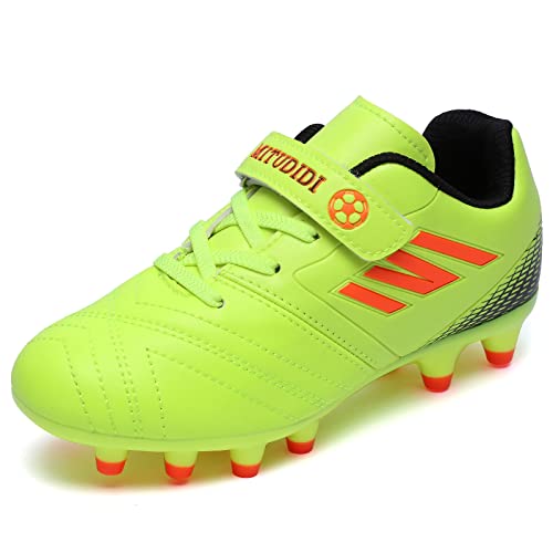 Mitudidi Fußballschuhe Jungen Fussballschuhe Kinder Trainingsschuhe Atmungsaktiv Fussball Schuhe Unisex Klettverschluss Turnschuhe Hallenschuhe Mädchen Outdoor Laufschuhe Grün 28 von Mitudidi