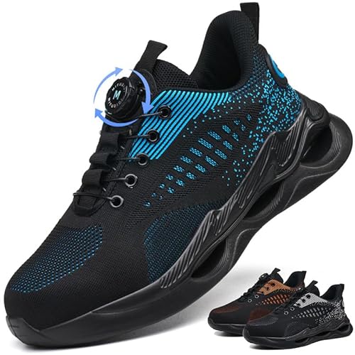 Mitudidi Herren Sicherheitsschuhe S1 Arbeitsschuhe Leicht Anti-Smasha rutschfest Safety Shoes Steelhead Design Blau 43 EU von Mitudidi