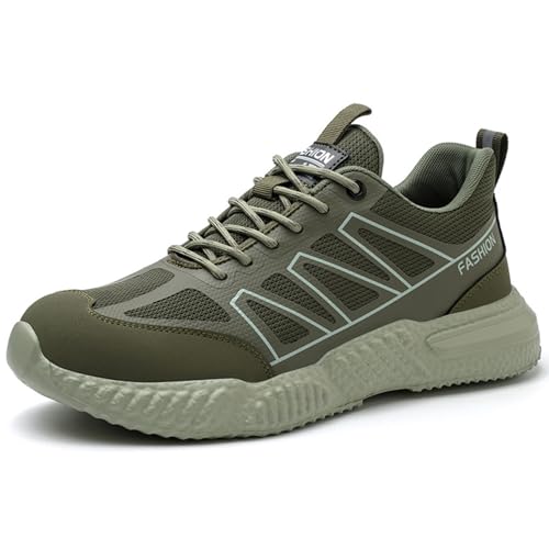 Mitudidi Stahlkappenschuhe Herren Damen Sicherheitsschuhe Mode Arbeitsschuhe Leicht Sportlich Stahlkappenschuhe rutschfeste Atmungsaktiv Komfortabel Sneaker Arbeitsturnschuhe Wanderschuhe 45 EU von Mitudidi