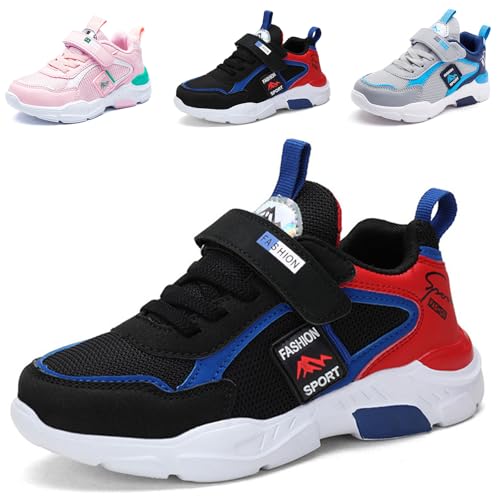 Mitudidi Turnschuhe Mädchen 31 Kinder Schuhe Für Mädchen Hallenschuhe Mädchen Bequem Freizeit Schuhe Kinder Unisex Schwarz Rot von Mitudidi