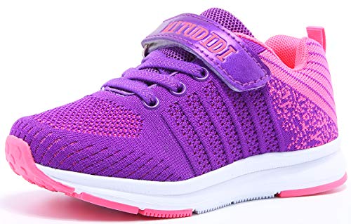 Mitudidi Unisex-Kinder Turnschuhe Mädchen Sportschuhe Leicht Atmungsaktiv Laufschuhe Outdoor Fitnessschuhe Sneaker Hallenschuhe für Pink Rosa 32EU von Mitudidi