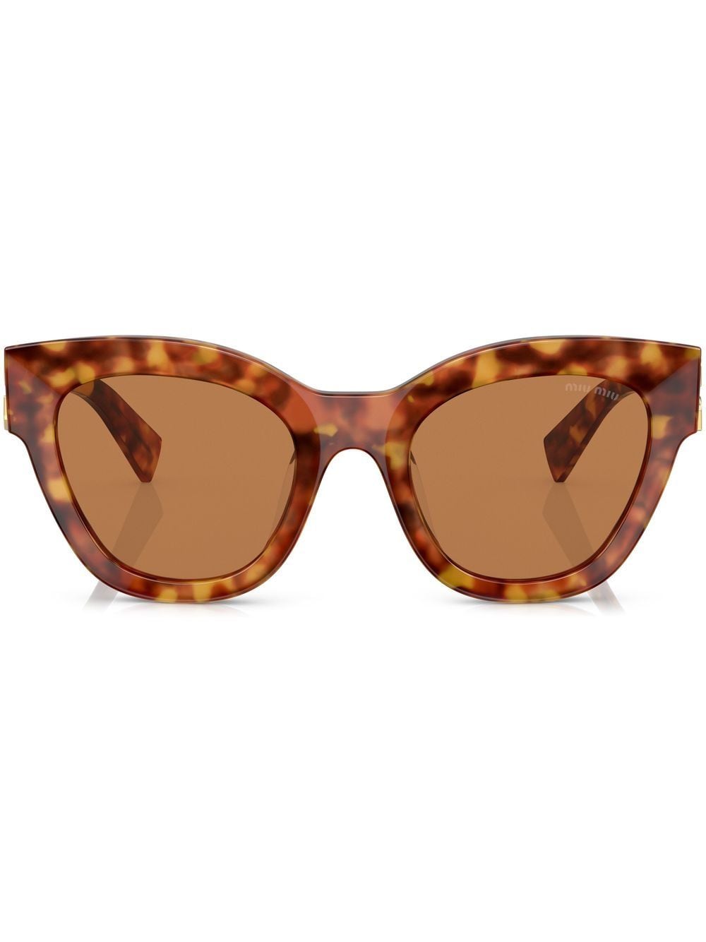 Miu Miu Eyewear Cat-Eye-Sonnenbrille in Schildpattoptik - Grün von Miu Miu Eyewear