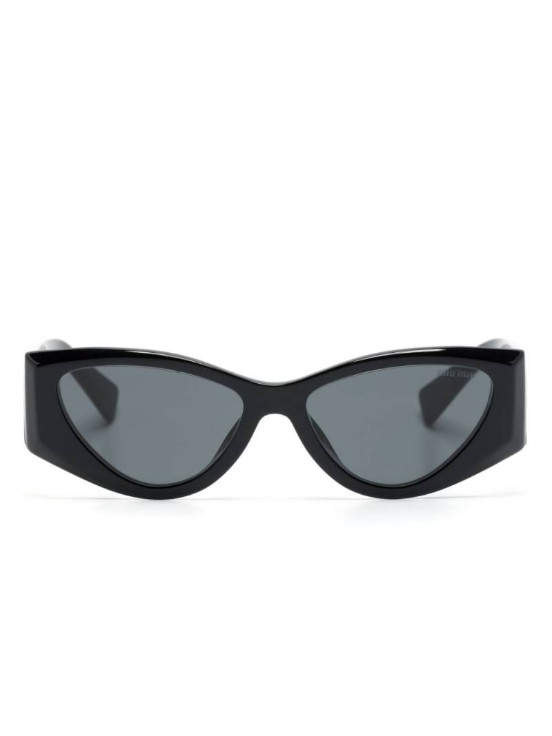 Miu Miu Eyewear Cat-Eye-Sonnenbrille mit Logo - Schwarz von Miu Miu Eyewear