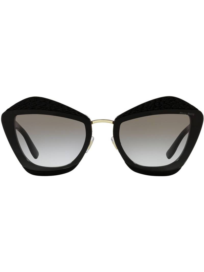 Miu Miu Eyewear Charms Sonnenbrille mit geometrischem Gestell - Schwarz von Miu Miu Eyewear