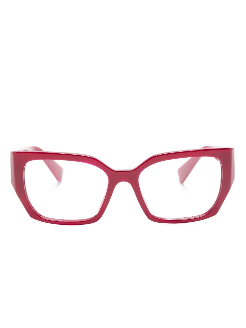 Miu Miu Eyewear Eckige Brille mit Logo-Prägung - Rot von Miu Miu Eyewear