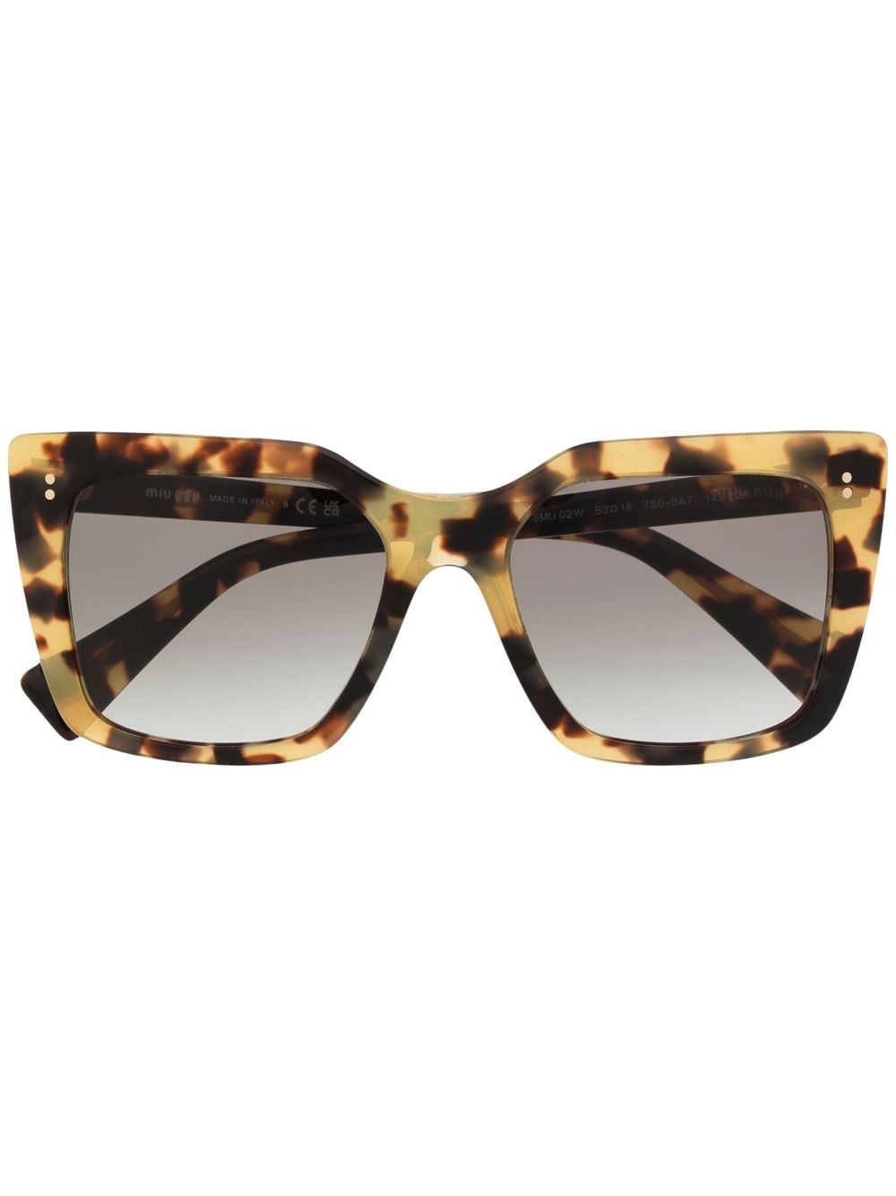 Miu Miu Eyewear Eckige Sonnenbrille in Schildpattoptik - Braun von Miu Miu Eyewear