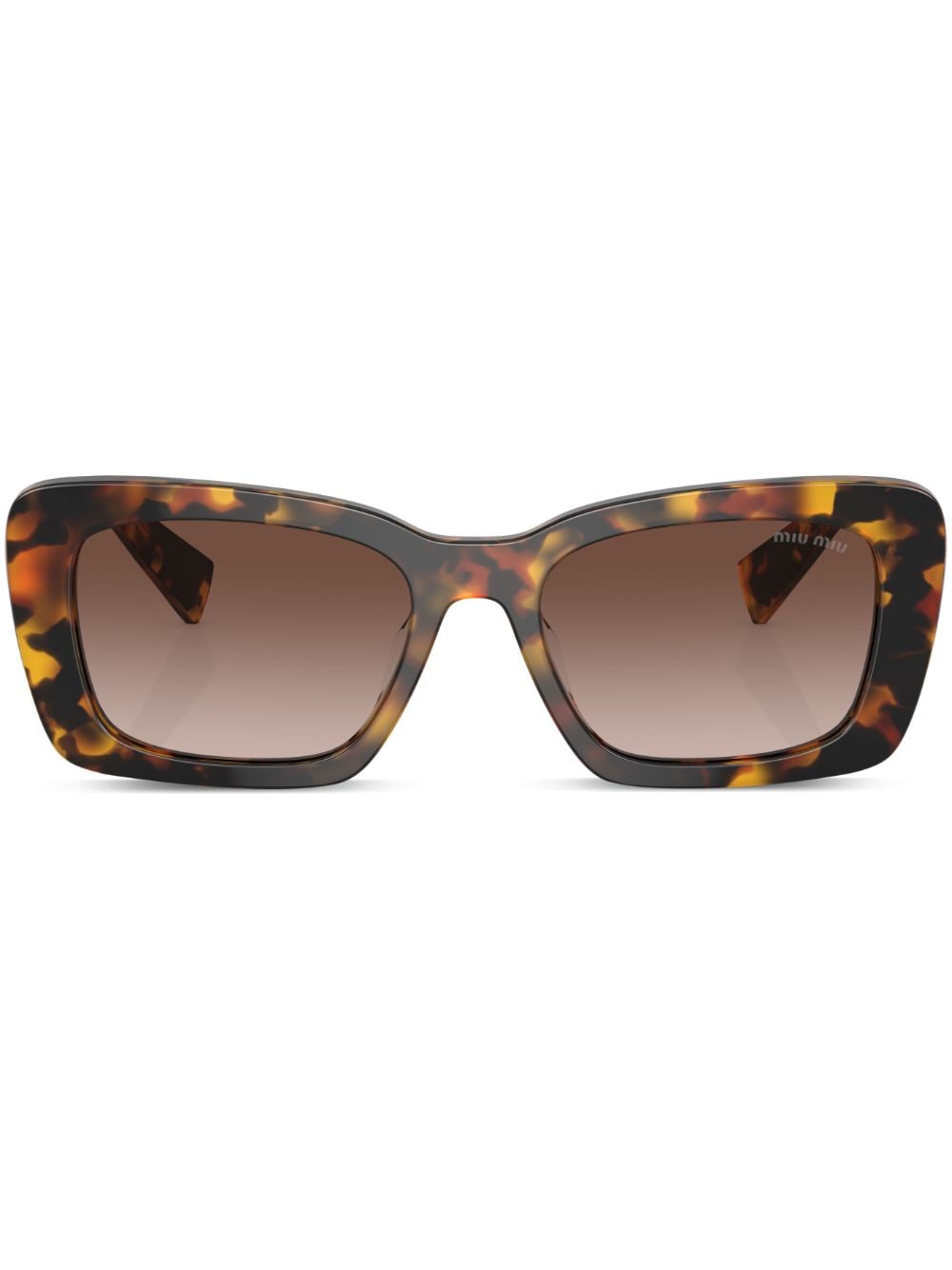 Miu Miu Eyewear Eckige Sonnenbrille in Schildpattoptik - Grün von Miu Miu Eyewear