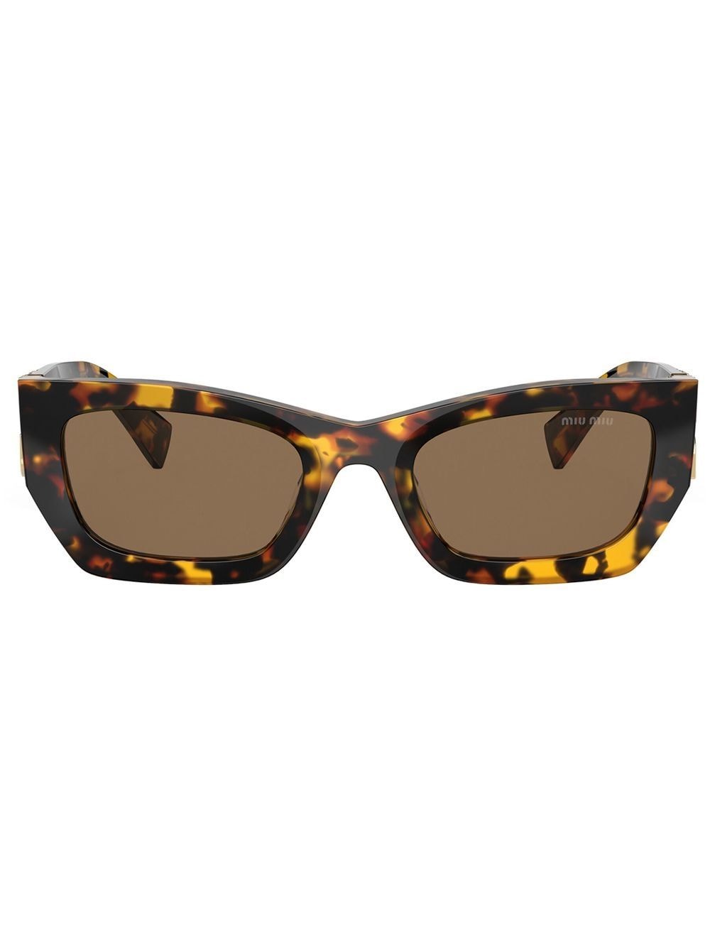 Miu Miu Eyewear Eckige Sonnenbrille in Schildpattoptik - Braun von Miu Miu Eyewear