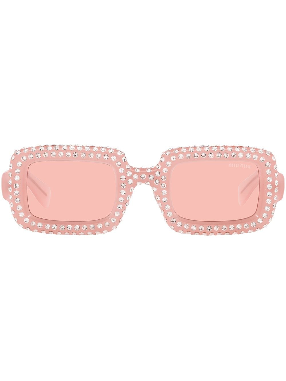 Miu Miu Eyewear Eckige Sonnenbrille mit Kristallen - Rosa von Miu Miu Eyewear