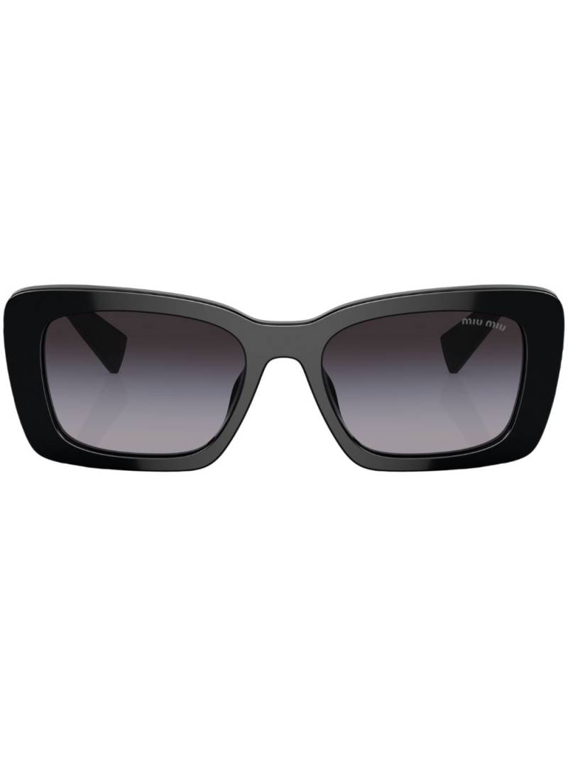 Miu Miu Eyewear Eckige Sonnenbrille mit Logo-Schild - Schwarz von Miu Miu Eyewear
