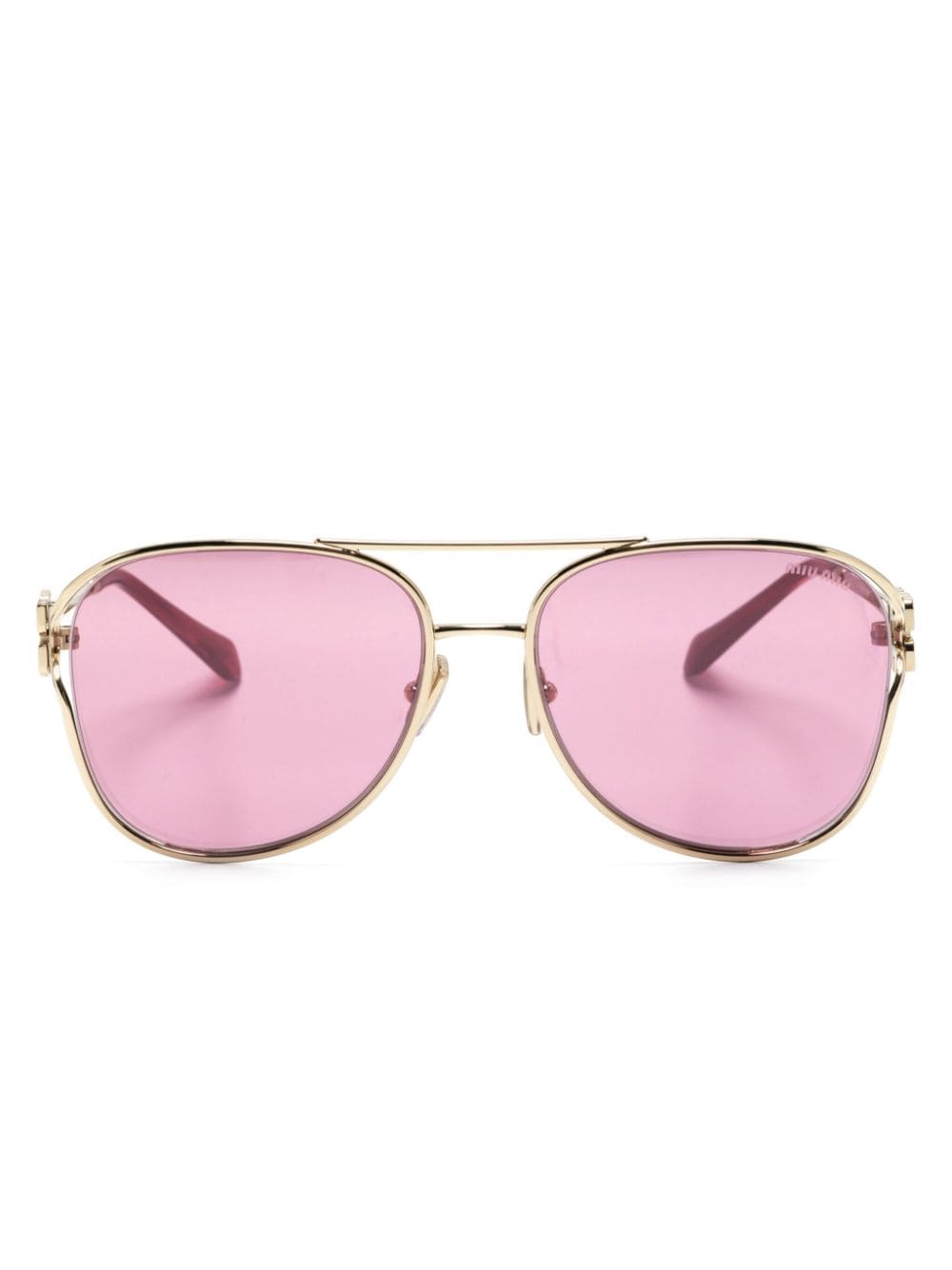 Miu Miu Eyewear Getönte Pilotenbrille - Gold von Miu Miu Eyewear