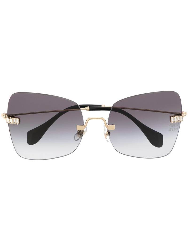 Miu Miu Eyewear Rahmenlose Sonnenbrille - Schwarz von Miu Miu Eyewear