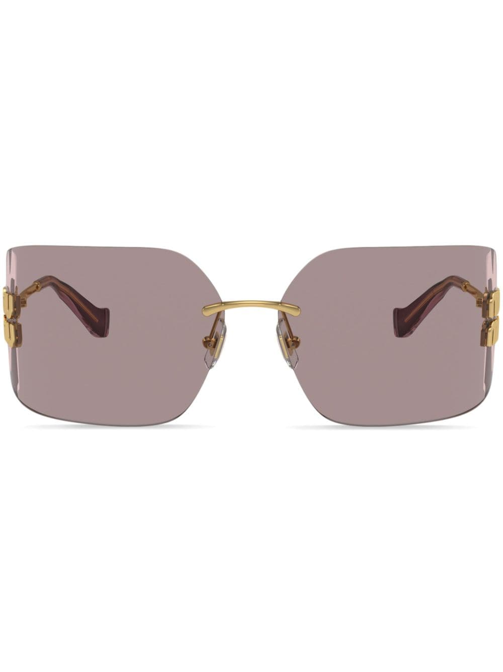 Miu Miu Eyewear Rahmenlose Sonnenbrille - Gold von Miu Miu Eyewear