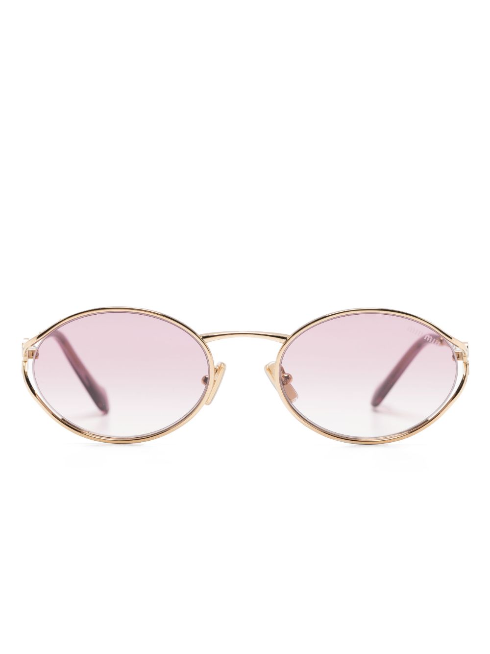 Miu Miu Eyewear Sonnenbrille mit ovalem Gestell - Gold von Miu Miu Eyewear